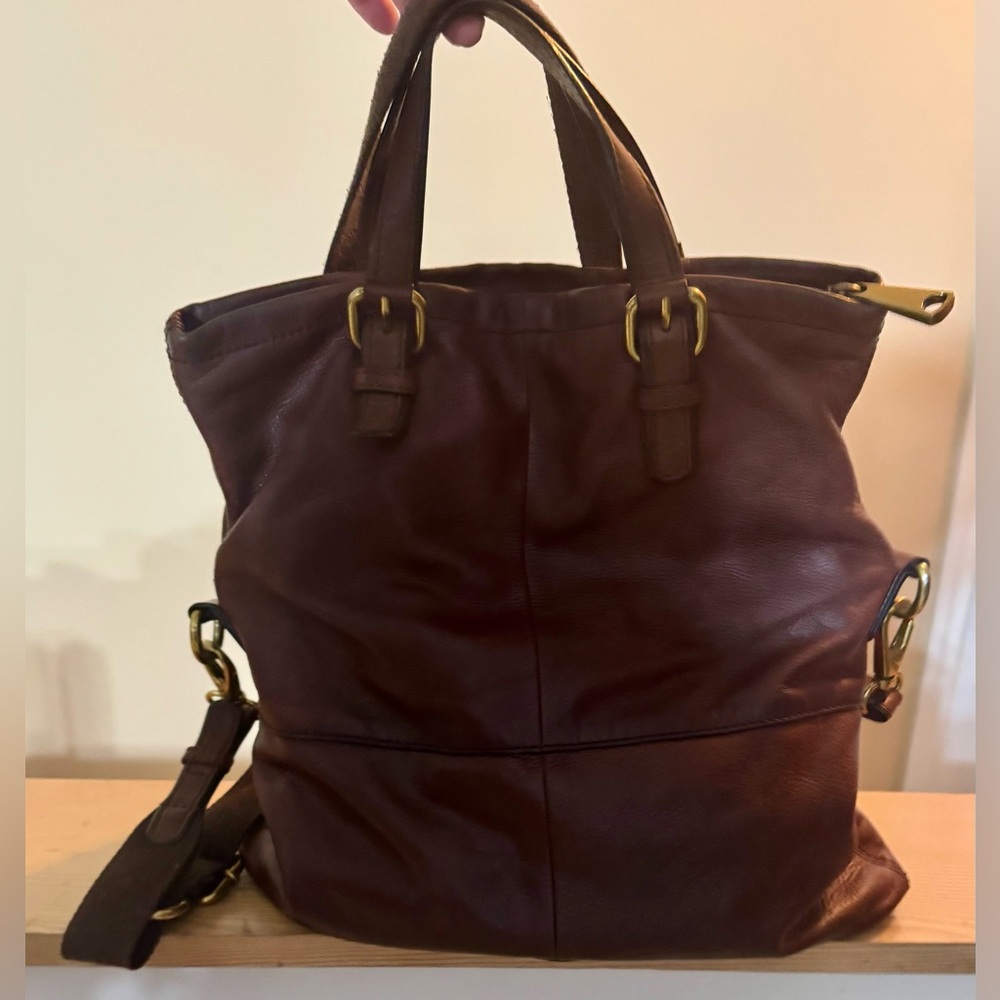Fossil Brown Leather Crossbody Bag - Picture 3 of 14